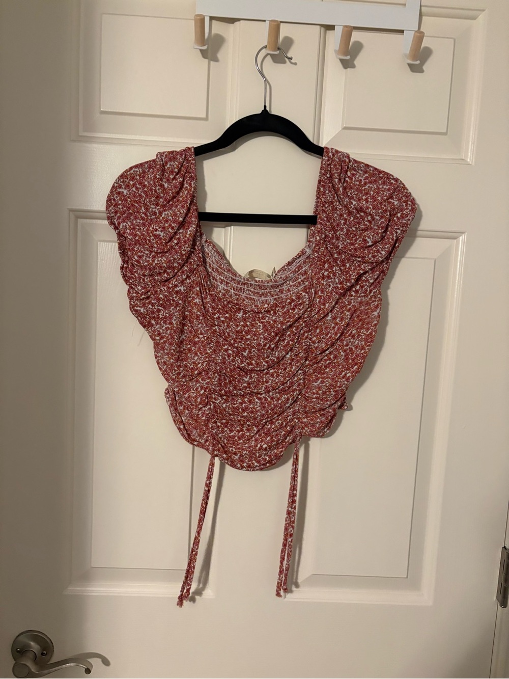 Liberty Love Rust Floral Ruched Crop Top